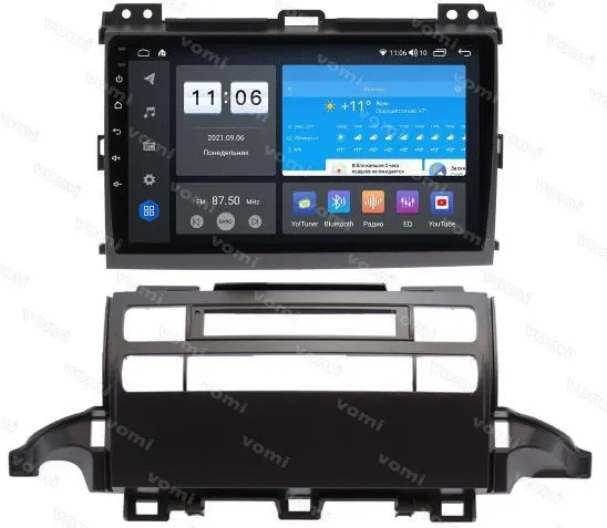 Штатная магнитола VOMI ZX559R9-7862-LTE для Toyota Prado 120 2002-2009 для разделения магнитолы и климат-контроля на Android 10 Штатная магнитола VOMI ZX559R9-7862-LTE для Toyota Prado 120 2002-2009 для разделения магнитолы и климат-контроля на Android 10