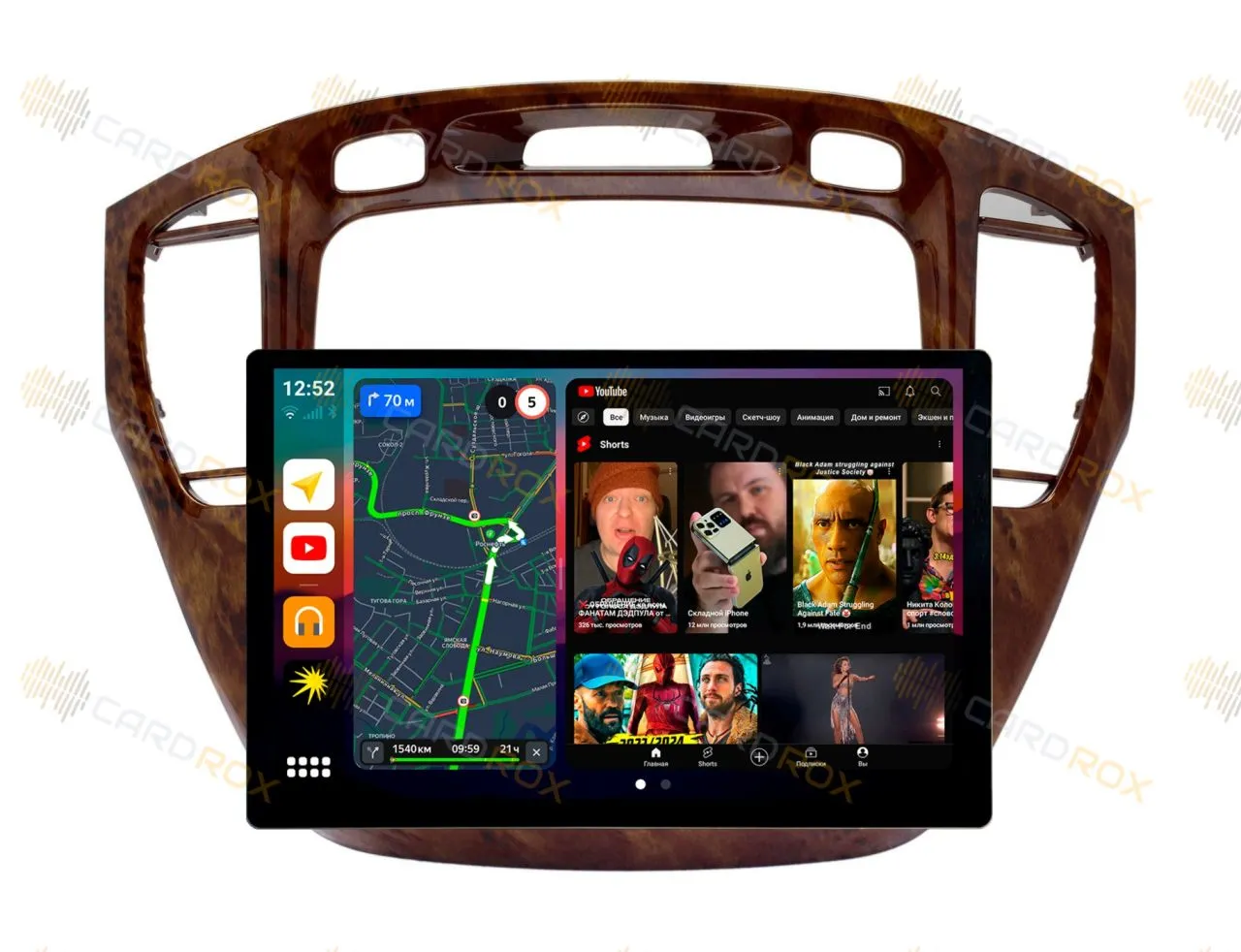 Штатная магнитола Toyota Kluger V, Highlander 2000-2007 под дерево (авто без монитора) на Android 10, DSP, 4G, IPS, Carplay - Cardrox CD-4371-13 (11-13 дюймов)