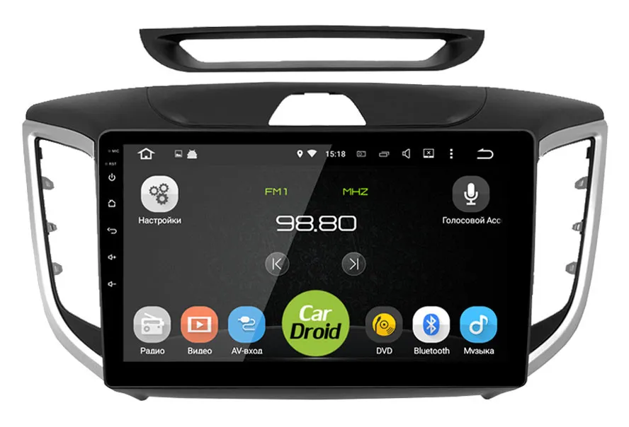 Штатная магнитола Roximo CarDroid RD-2010F-N17 для Hyundai Creta (авто с навигацией) (Android 10) DSP