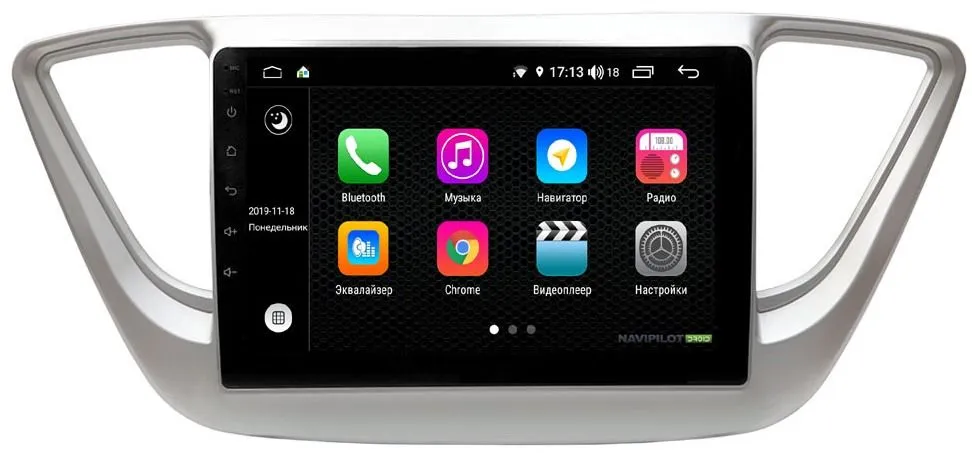 Штатное головное устройство Hyundai Solaris (2017-) 9 дюймов на Android 10 NaviPilot NPD10L-WTG-H766-09
