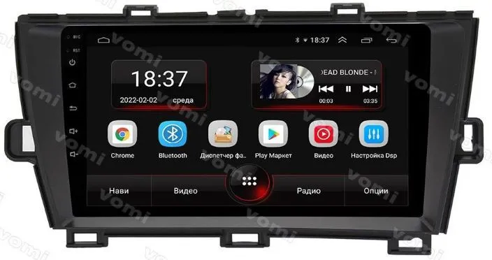 Штатная магнитола VOMI AK582R9-MTK Toyota Prius 3 XW30 01.2009-04.2016 левый руль на Android 10
