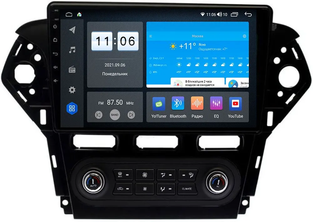 Штатная магнитола VOMI ZX483R10-7862-LTE для Ford Mondeo 2007-2010 (с блоком климата) на Android 10