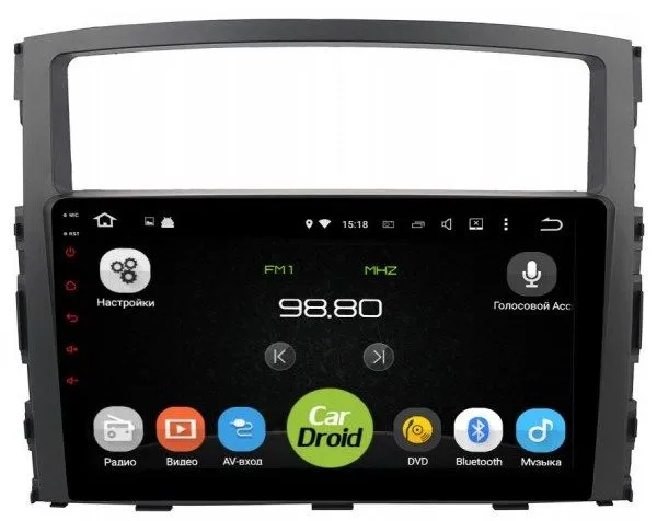 Штатная магнитола CarDroid RD-2603F для Mitsubishi Pajero 4 (Android 10) DSP