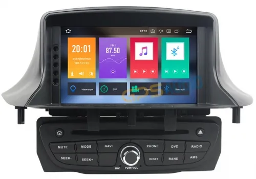 Штатное головное устройство для RENAULT Megane III 2009+, Fluence 2010+ черный привод на Android 8.0 Carmedia KDO-7237