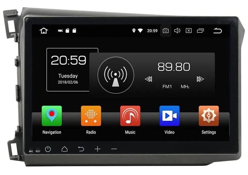 Штатная автомагнитола Android 9.0 Carmedia KD-1056-P5 для Honda Civic IX 2012-2013