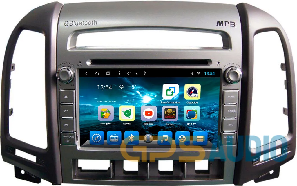 Головное устройство HYUNDAI Santa Fe 2010-2012 на Android 8.1 CARMEDIA KR-7031-4-T8 (4 кнопки)