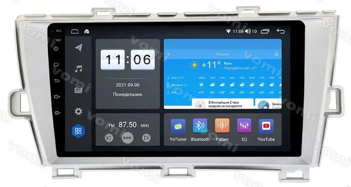 Штатная магнитола VOMI ZX581R9-7862-LTE для Toyota Prius 3 XW30 01.2009-04.2016 левый руль на Android 10