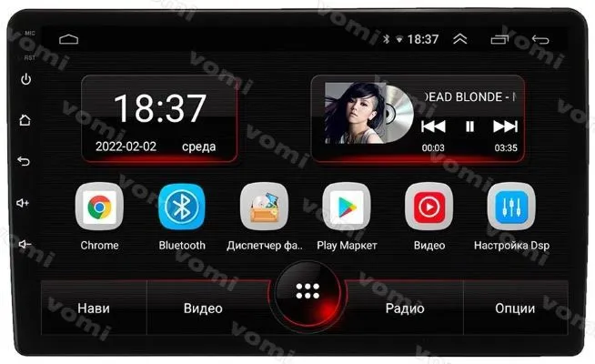 Штатная магнитола VOMI AK561R9-MTK Mitsubishi L200 2019+ парящий экран на Android 10