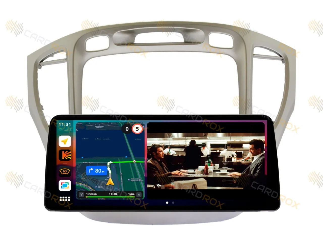 Штатная магнитола Toyota Kluger V, Highlander 2000-2007 Серая (авто без монитора) на Android 10, DSP, 4G, IPS, Carplay - Cardrox CD-4956-12 (12 дюймов)