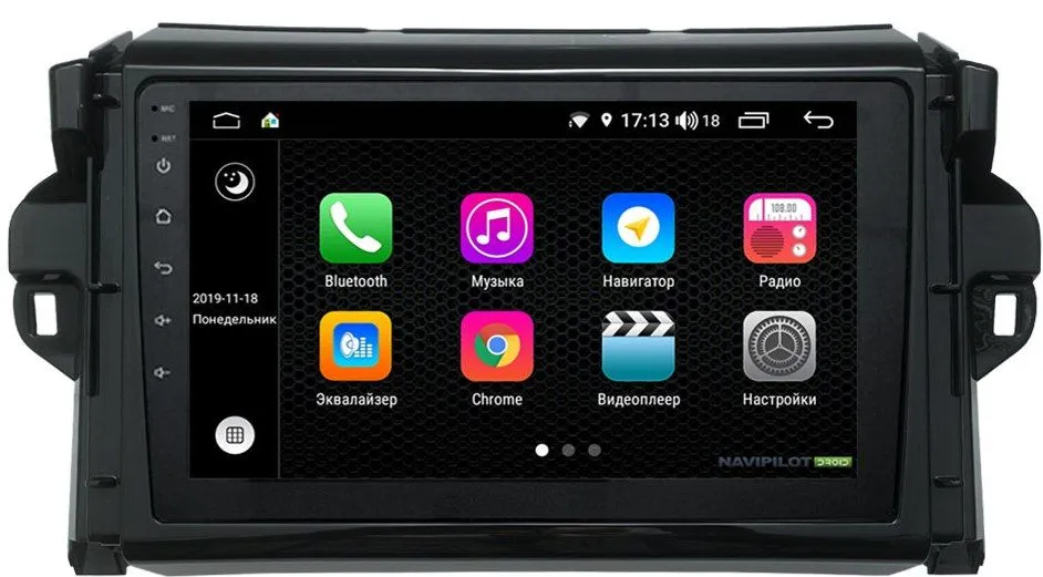 Штатное головное устройство Toyota Fortuner (2015-) 9 дюймов на Android 10 NaviPilot NPD10L-WTG-T600-09