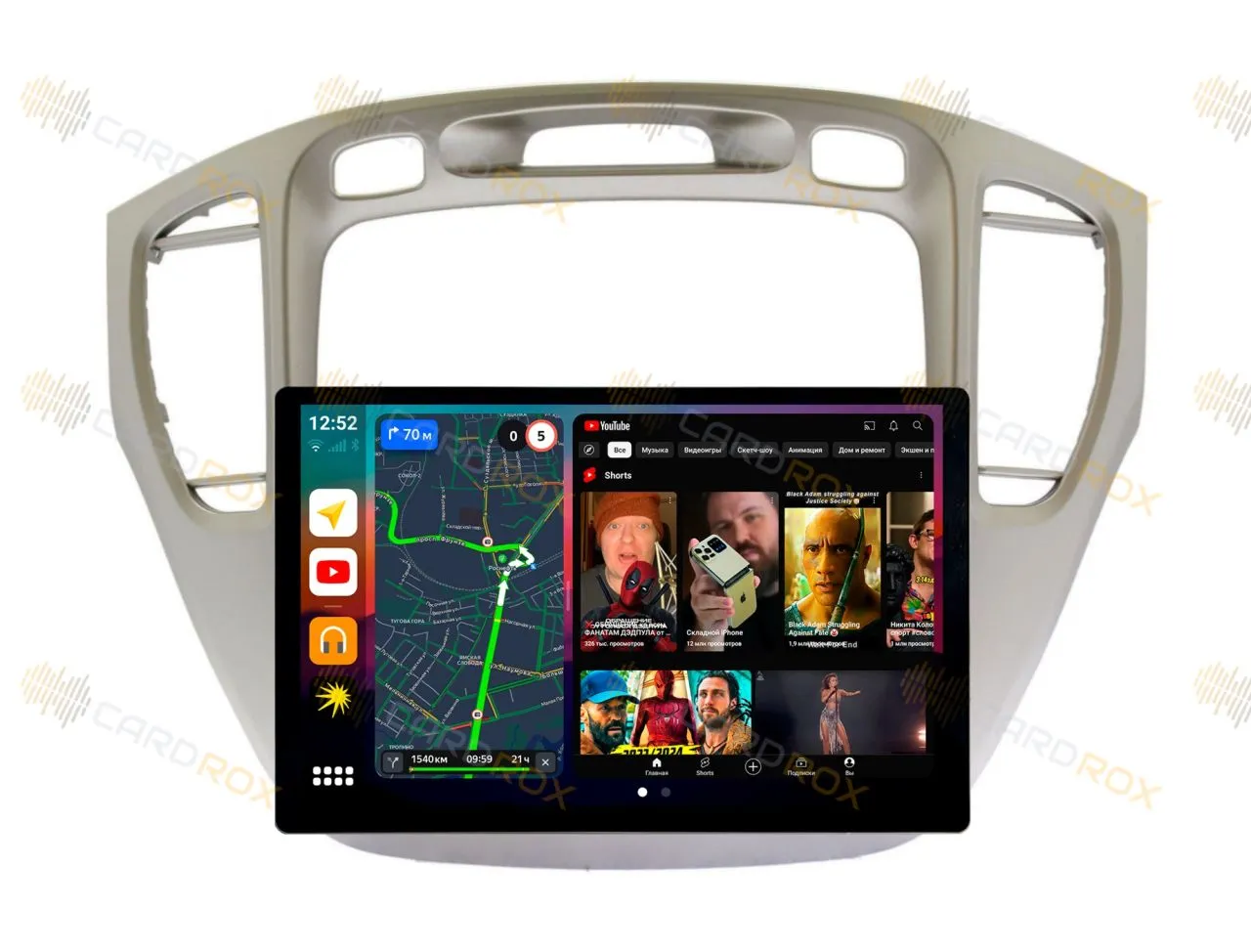 Штатная магнитола Toyota Kluger V, Highlander 2000-2007 на Android 10, DSP, 4G, IPS, Carplay - Cardrox CD-4972-13 (11-13 дюймов)