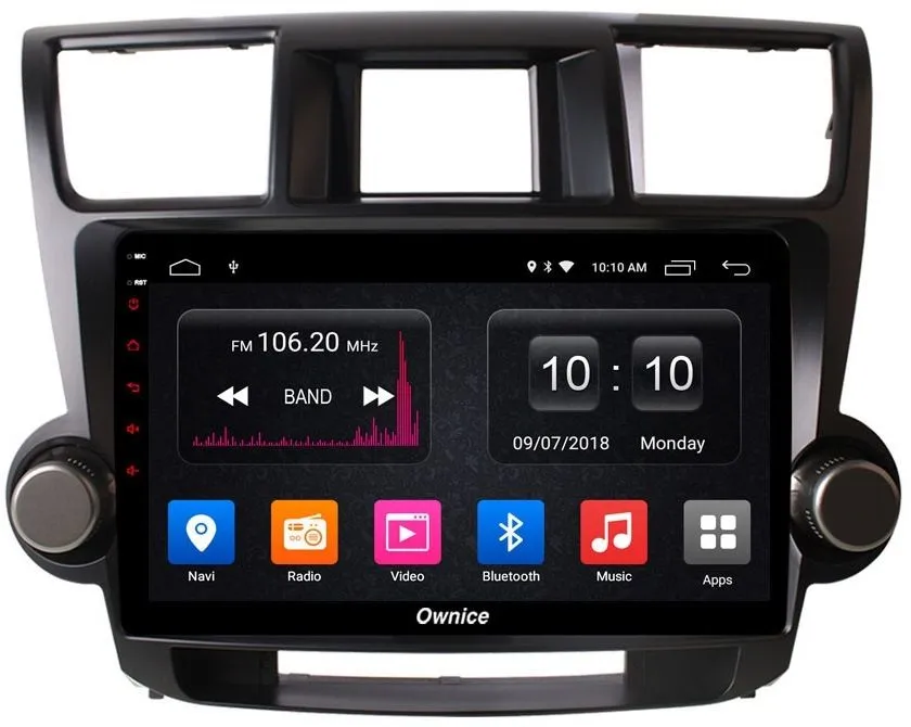 Штатная магнитола Ownice G30 S1616J для Toyota Highlander, 2009 (Android 9.0)