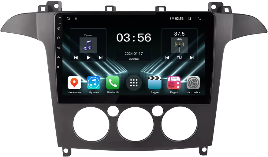 Штатная магнитола для Ford S-Max 2006-2015 кондиционер на Android 13 - FarCar (D/DX3028M кондей)