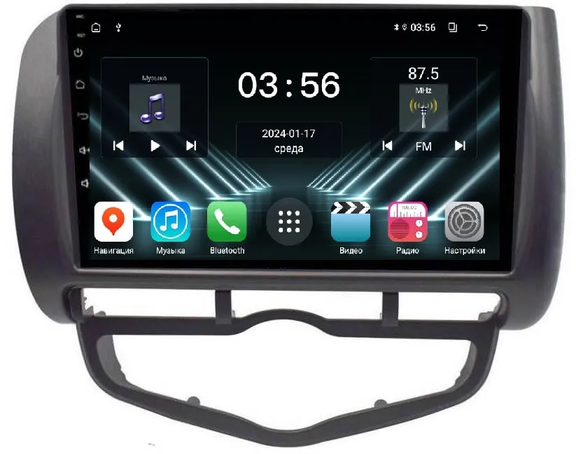 Штатная магнитола для Honda Fit 2001-2007 на Android 13 - FarCar (D/DX1232M графит)