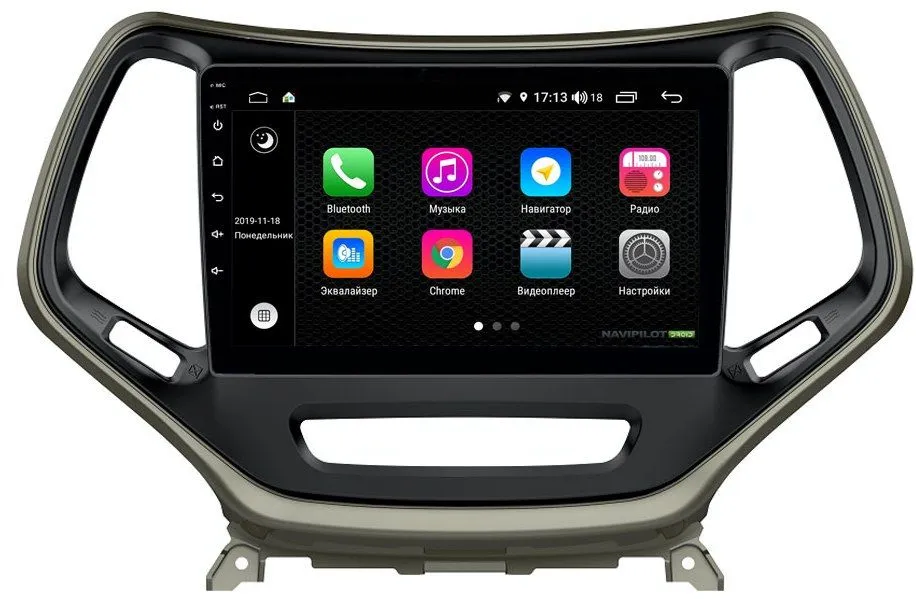 Штатное головное устройство JEEP Cherokee 2017+, JEEP Compass 2017+ 10 дюймов на Android 10 NaviPilot NPD10L-WTG-H608-10