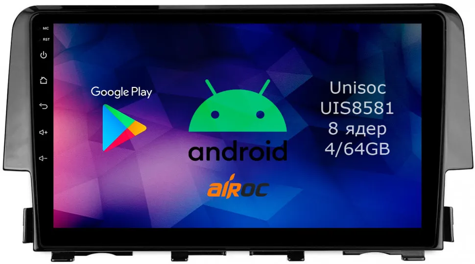Штатная магнитола для Honda Civic 10, 2015-2021 на Android 14 - Airoc RMN-1941