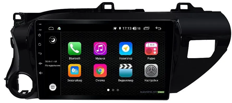 Штатное головное устройство Toyota Hilux (2015-) 10 дюймов на Android 10 NaviPilot NPD10L-WTG-T1077-10