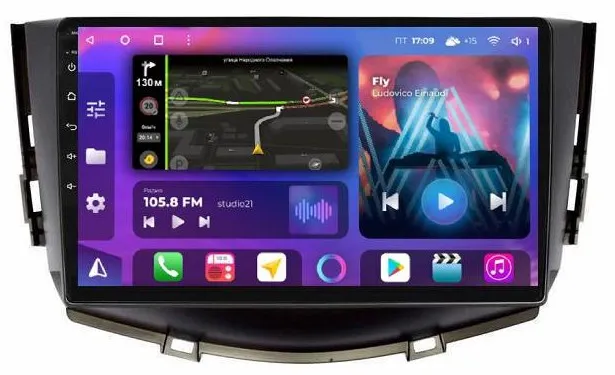 Штатная магнитола для Lifan X60 2012-2016 на Android 13, QLED/2K, 4G - FarCar S500 Plus (198M)