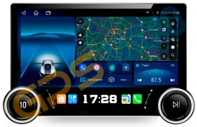 Штатная магнитола для Jeep Grand Cherokee 2013+ черная для экрана 7 дюймов на Android 12, с крутилками 10 / 11 дюймов QLED 2K - Carmedia EW-9176-1+KP-DKN
