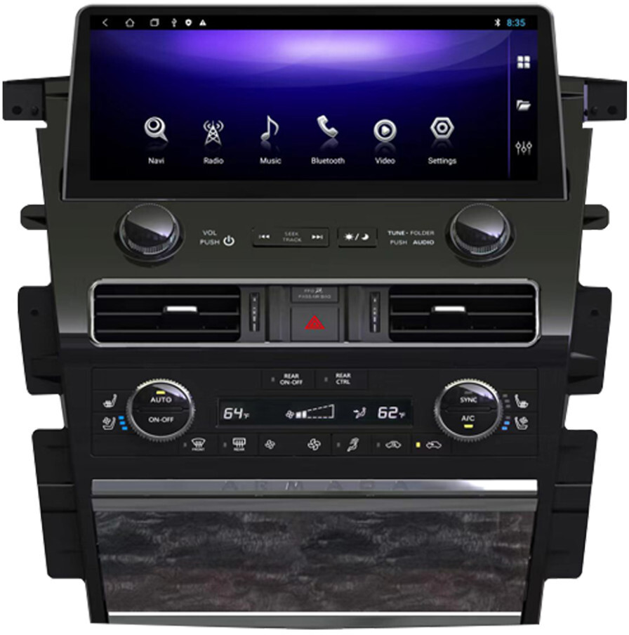 Магнитола Nissan Patrol Y62 2010-2019 на Android 12, 4G, Carplay - Parafar PF800L12