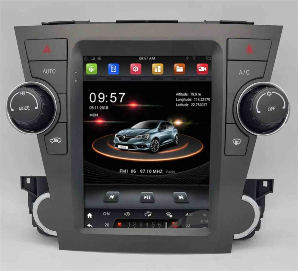 Магнитола Tesla для Toyota Highlander U40 2007-2013 на Android 12 - Carmedia EW-9725+KP-97-6128-TS10