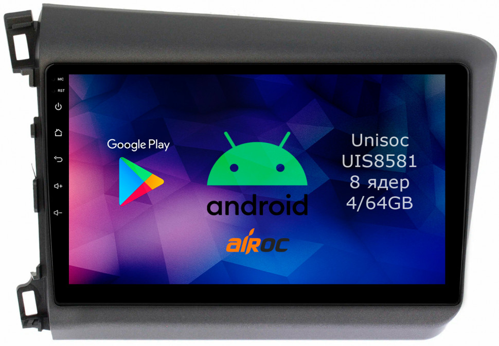 Штатная магнитола для Honda Civic 9 4D, 2011-2015 на Android 14 - Airoc RMN-1921