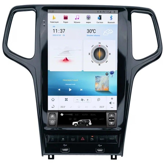 Магнитола Tesla для JEEP Grand Cherokee 2013+ черная на Android 11 - Carmedia ZF-1823B-Q6