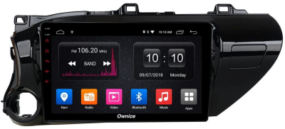 Штатная магнитола Ownice G60 S1686V для Toyota Hilux 2016 (Android 8.1)