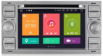 Штатное головное устройство Ford: Focus 2 2005-2007, Transit 2006-2015, C-Max 2003-2010, Fusion 2005-2012 (230х120мм) серебро на Android 10 Carmedia MKD-F745S-P4N