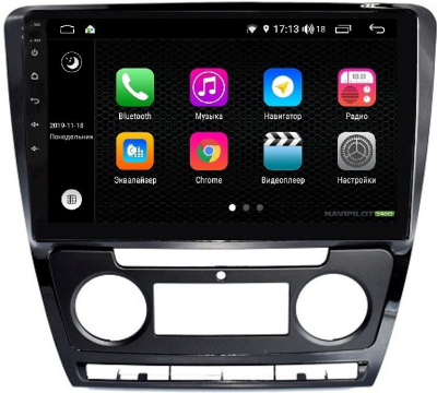 Штатное головное устройство Skoda Octavia (2004-2013) 10 дюймов на Android 10 NaviPilot NPD10L-WTG-SK005-10