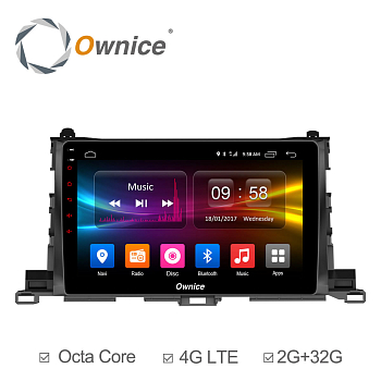 Штатная магнитола Ownice C500+ S1601P для Toyota Highlander, 2015 (Android 6.0)