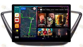 Штатная магнитола Hyundai Solaris 2 2017-2020 черный матовый на Android 10, DSP, 4G, IPS, Carplay - Cardrox CD-4667-13 (11-13 дюймов)