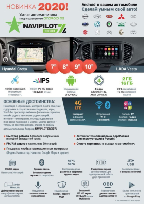 Штатное головное устройство Nissan Sentra (2014+), Tiida (2015+) 7 дюймов на Android 7.1.1 NaviPilot DROID7L NPD7L-TA-8026-07 Sentra/Tiida