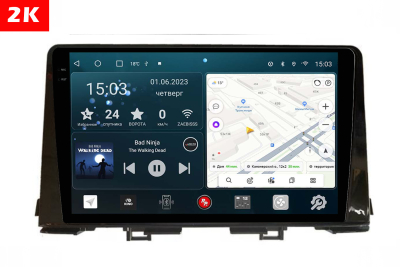 Автомагнитола штатная с 2K экраном Redpower 75233G на Android 10 для Picanto 3-поколение (05.2017-01.2021) (глянец)