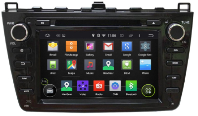 Штатное головное устройство Android 7.1 Newsmy KD-8001-P3-7-b черный для MAZDA 6 2007-2012