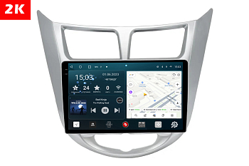 Автомагнитола штатная с 2K экраном RedPower 71067 Slim на Android 10 для Hyundai Solaris 2011-2017