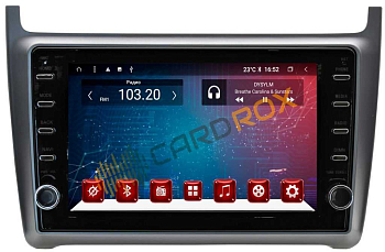 Головное устройство на Android 10 для Volkswagen Polo 2008+ серая CARDROX FD-4434-TS10-4-64 с кнопками и DSP процессором
