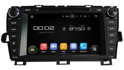 Штатная автомагнитола Android 9.0 Carmedia KD-8004-P5 для Toyota Prius 2009-2015 (левый руль)