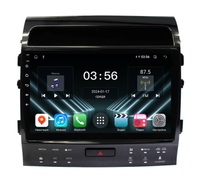 Штатная магнитола для Toyota Land Cruiser 200 2010-2012 на Android 13 - FarCar (D/DX381A-2M TYPE A сенсорные кнопки)