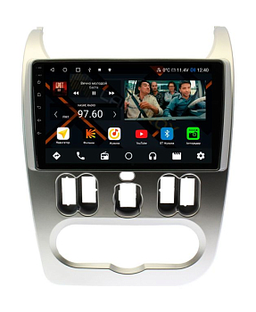 Штатная магнитола Renault Sandero, Logan 2010-2014 (серебро) на Android 11, DSP, 4G, IPS / QLED 2K, Carplay - Cardrox CD-4095