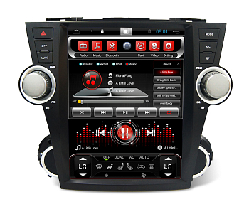 Головное устройство 12 дюймов TOYOTA Highlander 2007-2013 U40 Android 6.0 CARMEDIA SP-12107-T8 tesla-style