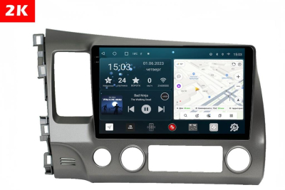 Автомагнитола штатная с 2K экраном RedPower 71024 Slim на Android 10 для Honda Civic 2006-2012