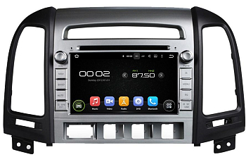 Штатная автомагнитола Hyundai Santa Fe 2006-2010 (до-рестайлинг, CM, 3 отверстия под кнопки) Carmedia KD-7021-P6 Android 9.0 DSP