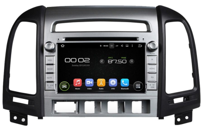 Штатная автомагнитола Hyundai Santa Fe 2006-2010 (до-рестайлинг, CM, 3 отверстия под кнопки) Carmedia KD-7021-P6 Android 9.0 DSP