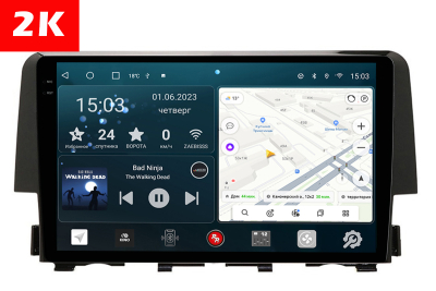 Автомагнитола штатная с 2K экраном Redpower 75232 на Android 10 для Honda Civic 10-поколение (2015-2021)