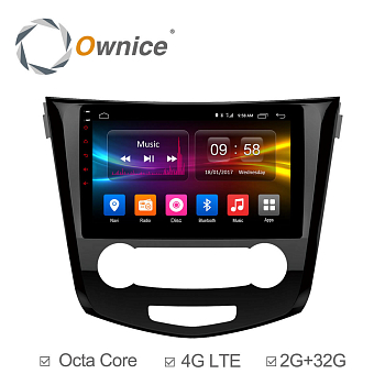 Штатная магнитола Ownice C500+ S1667P для Nissan Qashqai 2 (Android 6.0)