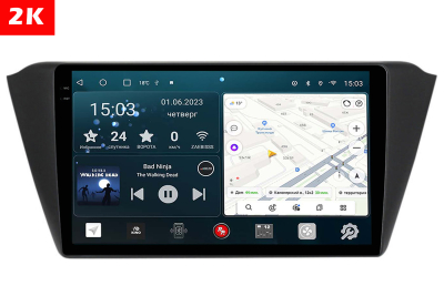 Автомагнитола штатная с 2K экраном RedPower 71015 Slim на Android 10 для Skoda Fabia 2015-2018