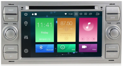 Штатное головное устройство Ford Focus 2, Transit, C-Max, Fusion (230х120мм) серебро на Android 10 Carmedia MKD-F745S-P30