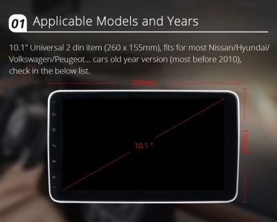 Универсальная магнитола 10''для 2DIN Universal на Android 12  - Carmedia OL-1008-Q