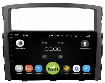 Штатная магнитола CarDroid RD-2603F для Mitsubishi Pajero 4 (Android 10) DSP
